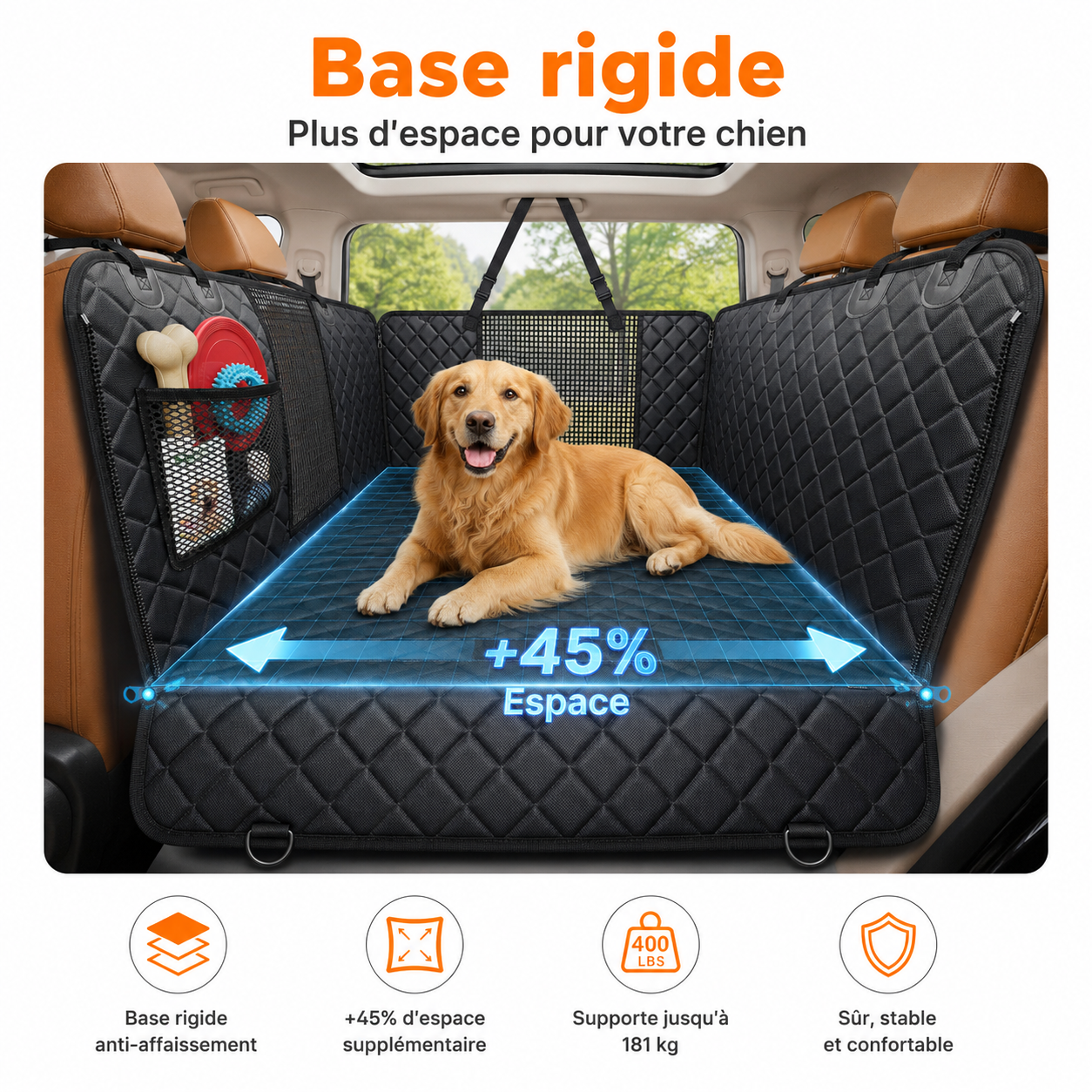 Chien confortablement installé avec Canivoa